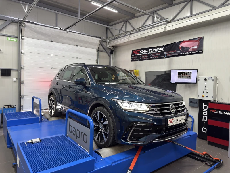 VW Tiguan 2.0 TDI 150HP 2022MY DSG Dyno-Ergebnis aus der AC ChipTuning Werkstatt