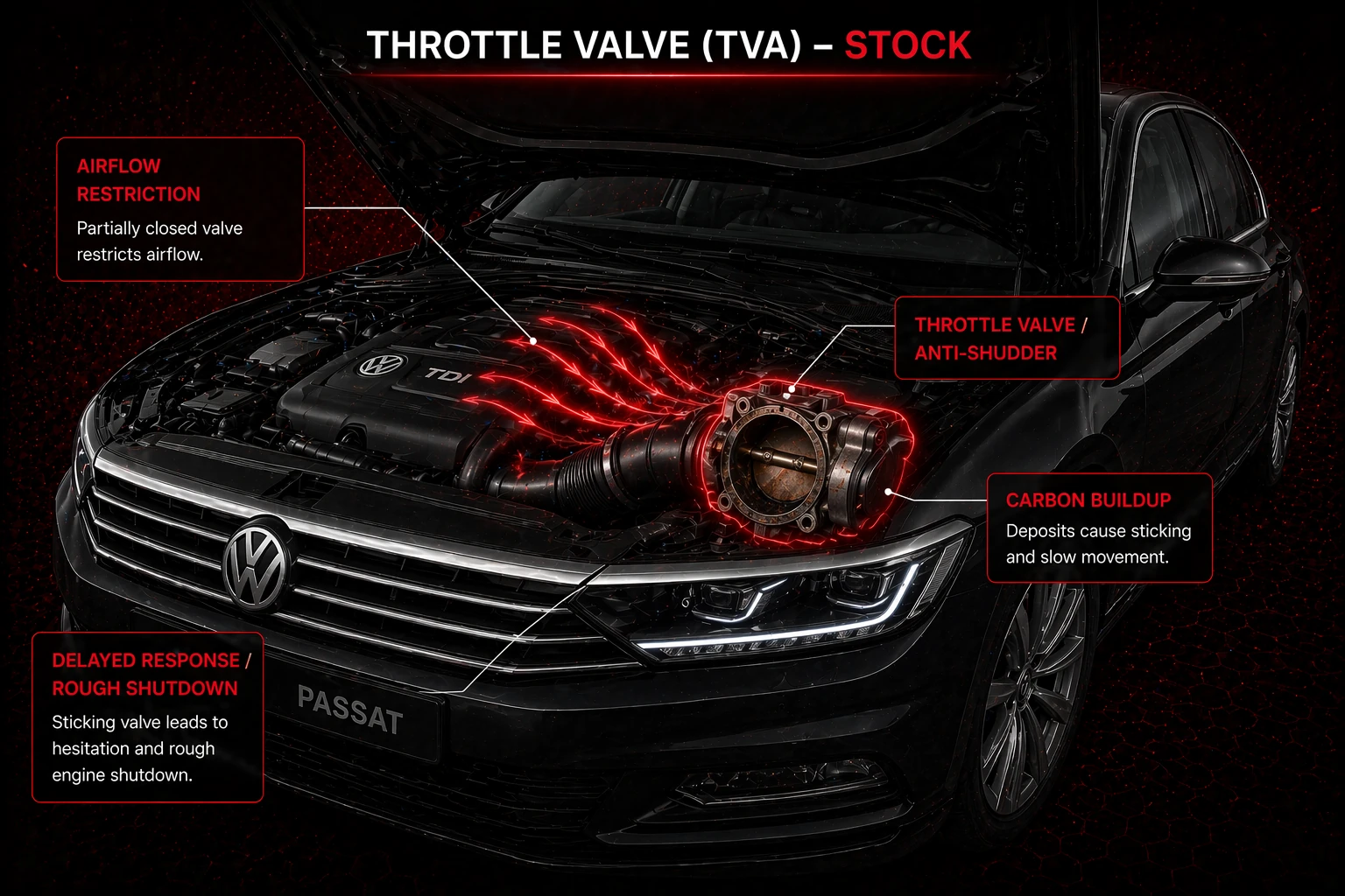 Eine saubere TVA-Entscheidung beginnt mit dem echten Drossel- und Luftstromproblem stock view